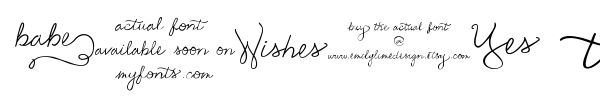 Emily Lime Words font preview